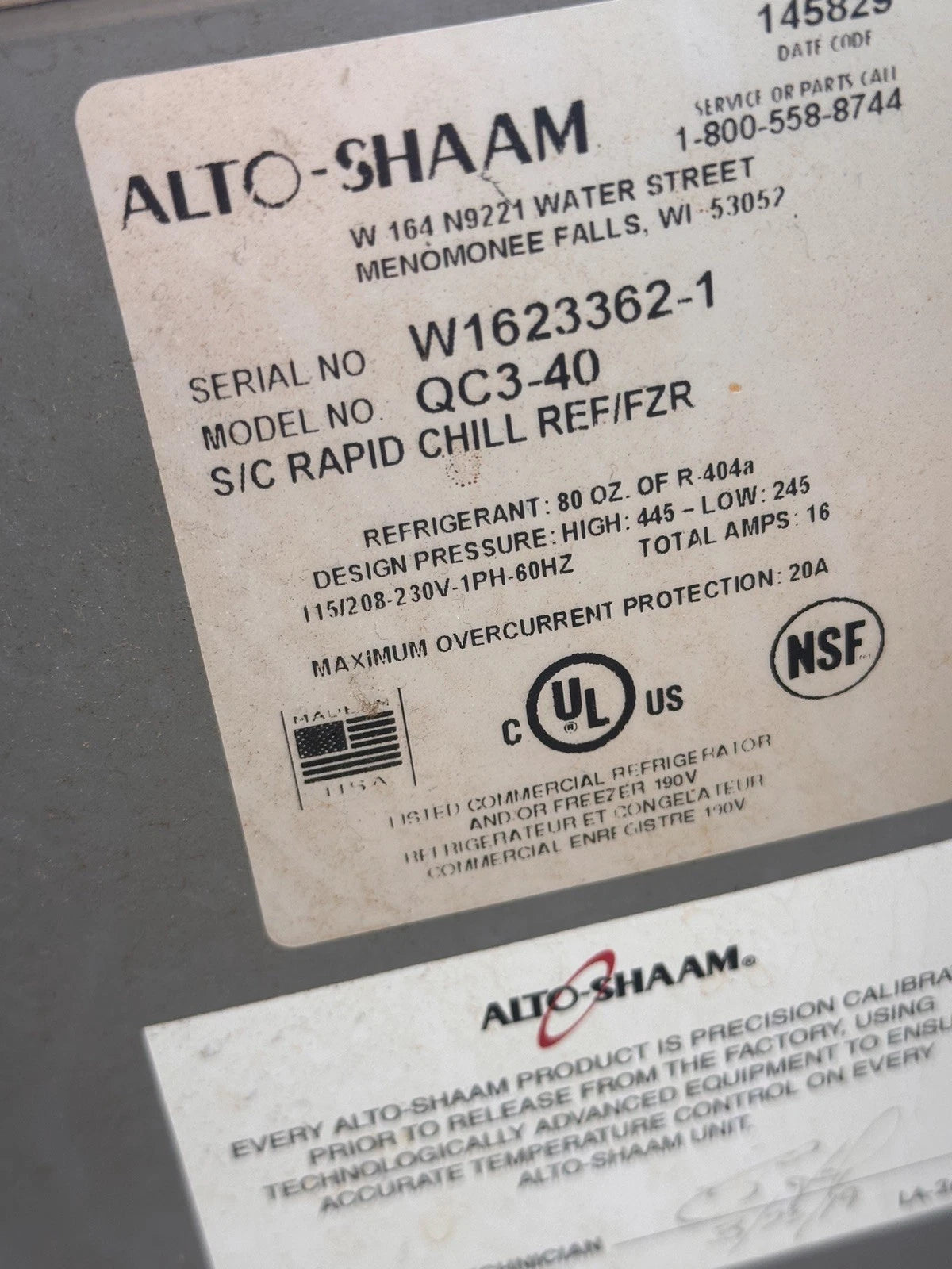Alto-Shaam QC3-40 Quickchiller Reach In Commercial Blast Chiller
